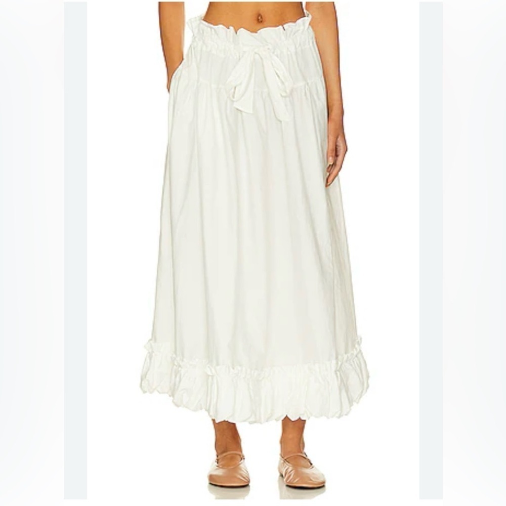Free People White Midi Skirt New